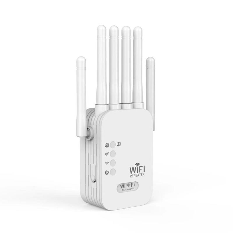 WiFi Extender, 1200Mbps Dual Band 2.4GHz/5GHz Signal Booster with 6 High-Gain Antennas,  Covers Up to 2000 Sq.ft & 30 Devices,Repeater with Ethernet Port, Ideal for Home Studios, Remote Work