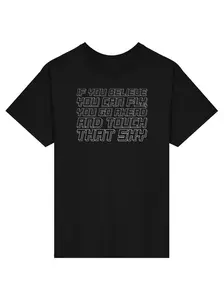 THE SELF REPORT TEE (WHITE TEXT)