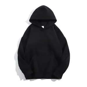 VALUABLETHING Heavyweight Plush Fleece Hoodie Unisex Drop-Shoulder Oversized Winter Pullover Ultra Soft Warm Cozy Pure Color Minimalist Look Double Layer Hood