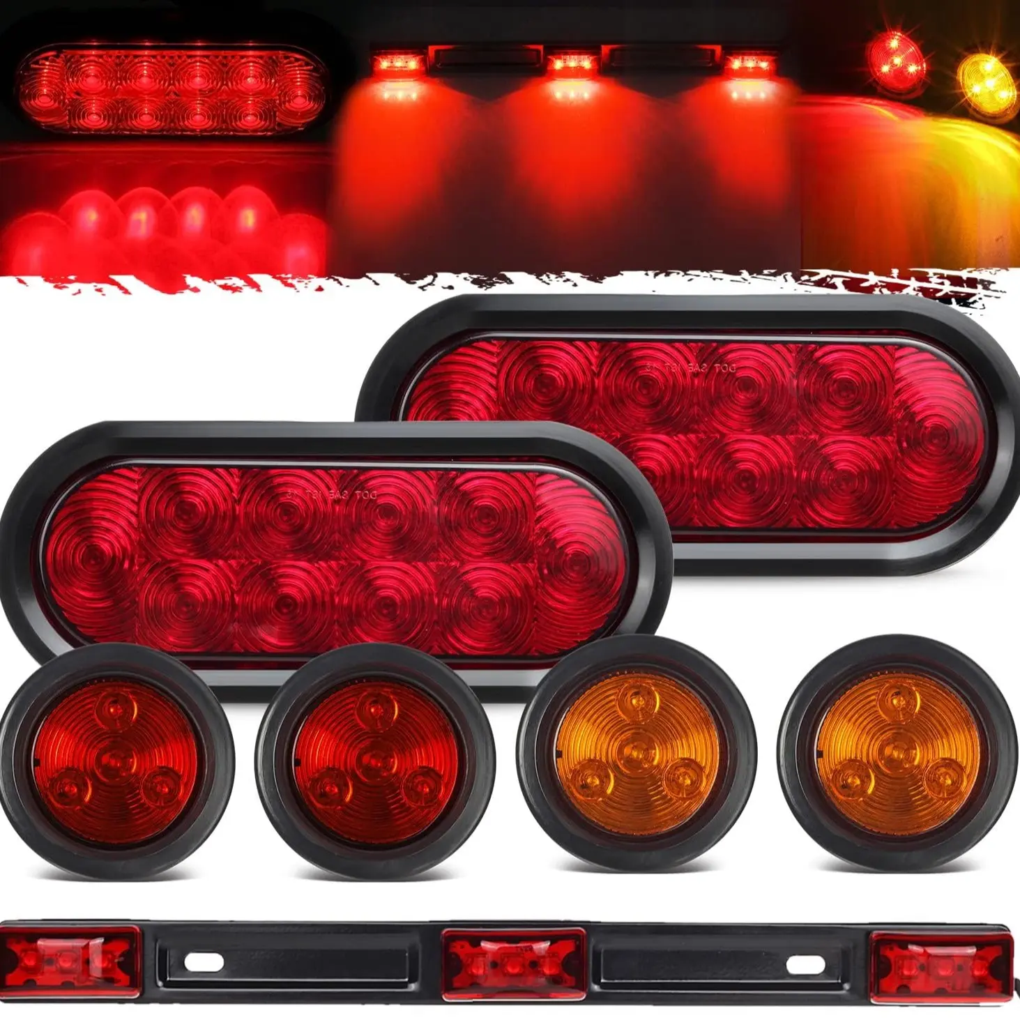 2pcs taillight + 4pcs maker lights +14inch ID Bar