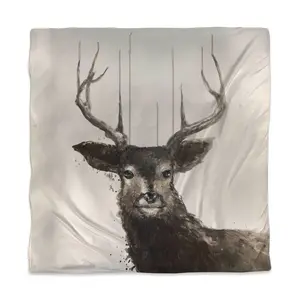 360 Stand Abstract Deer Queen Size Microfiber Duvet Cover - 3817-SWCQ-AN255-1, Fade-Resistant Face, Modern Rustic Nature Theme, Stylish Home Decor, Bedroom Bedding