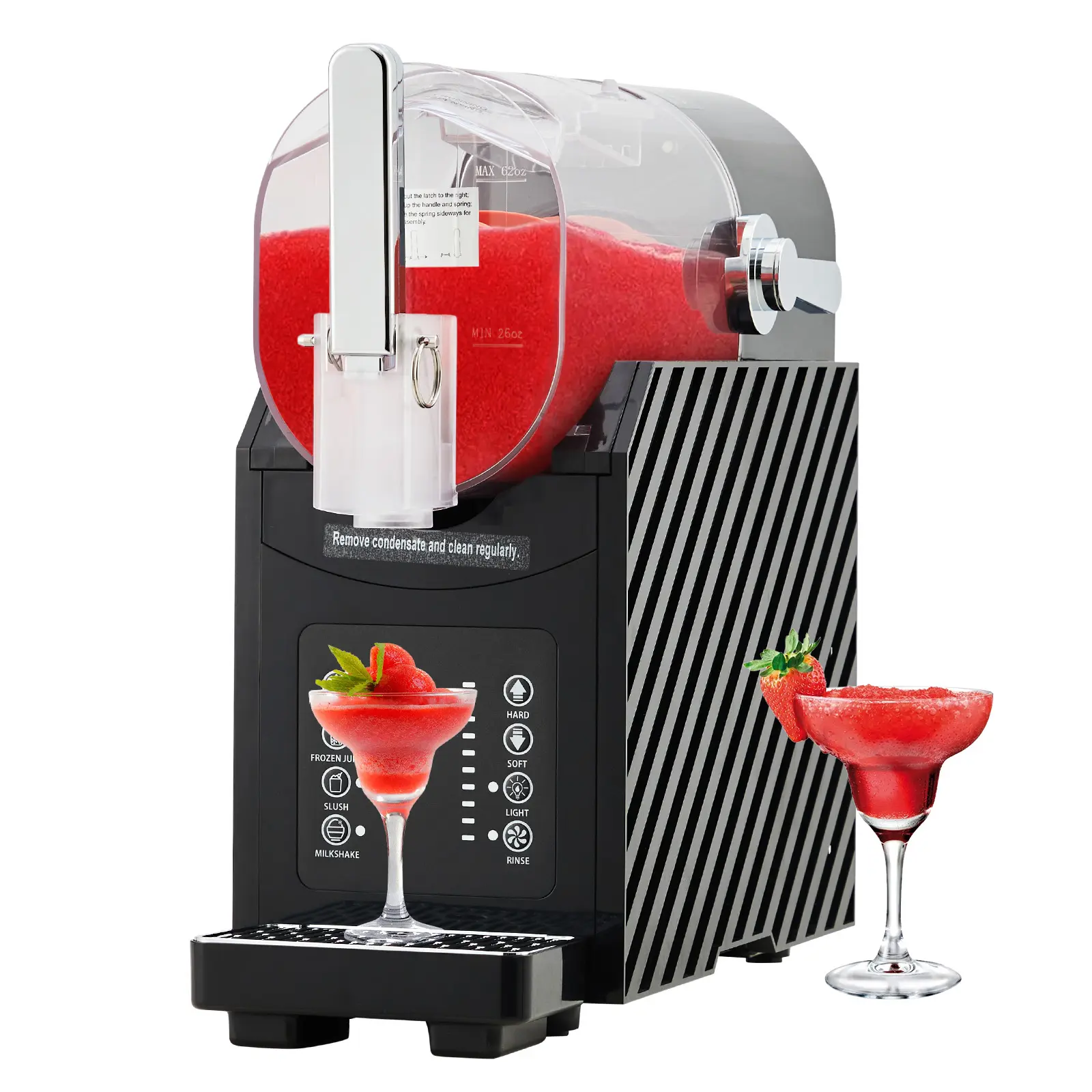 84Oz Slushie Machine, No Ice Needed, 3 Preset Programs, Frozen Margarita Frappé Ice Cream Maker, LED Display & Self-Cleaning Function, Multi-Purpose Frozen Drink Slushy Machine for Home Commercial Use