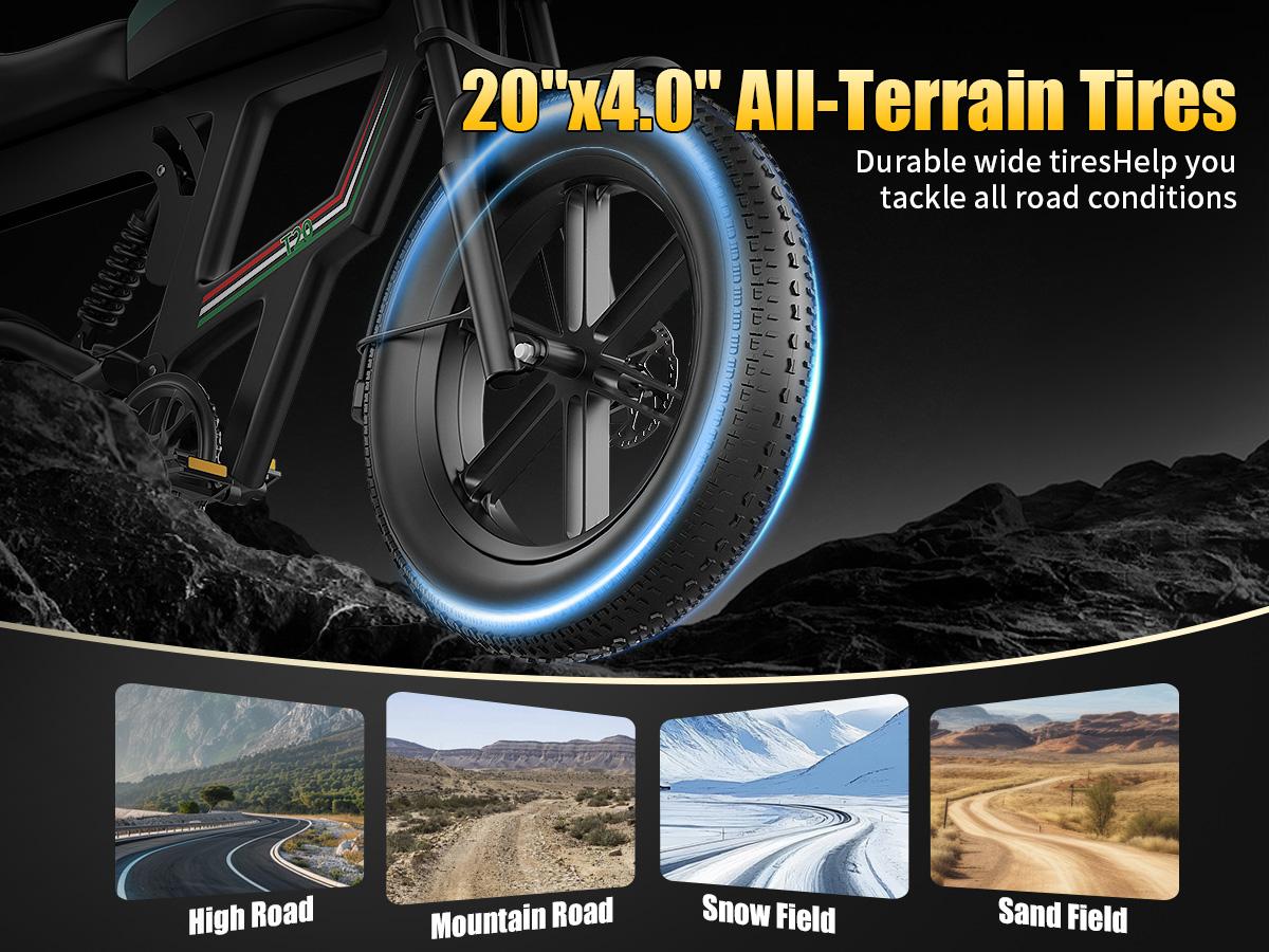 Pikabike Electric Motorcycle 1800W Off-Road 30MPH 100Mile Range 48V 20AH Battery 20"×4.0" Fat Tires Electric Mountain Bike for Snow, Sand, Full Suspension, NFC & Password Unlock, 7 Speed Electric Dirt Bike