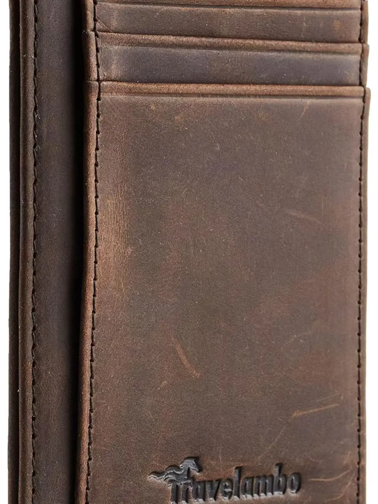 Travelambo Slim Wallet Front Pocket Minimalist Leather RFID Blocking Medium Size