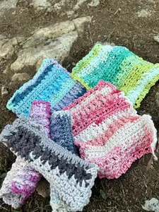 Handmade crocheted dishcloths package of five various colors. Cleaning Kitchen