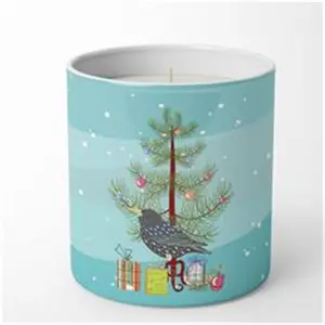 Carolines Treasures  3.75 x 3.25 in. Unisex Starling Merry Christmas 10 oz Decorative Soy Candle
