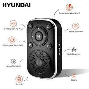 HYUNDAI VA18 8-in-1 Smart AI Translator Speaker, Support Translation, SOS Emergency Assistance, Global Intercom, Anti-Lost Alert, AI Assistant, Radar Detection & Vibration Alert, Portable Audio Device for Travel, Compatible with Android & iOS