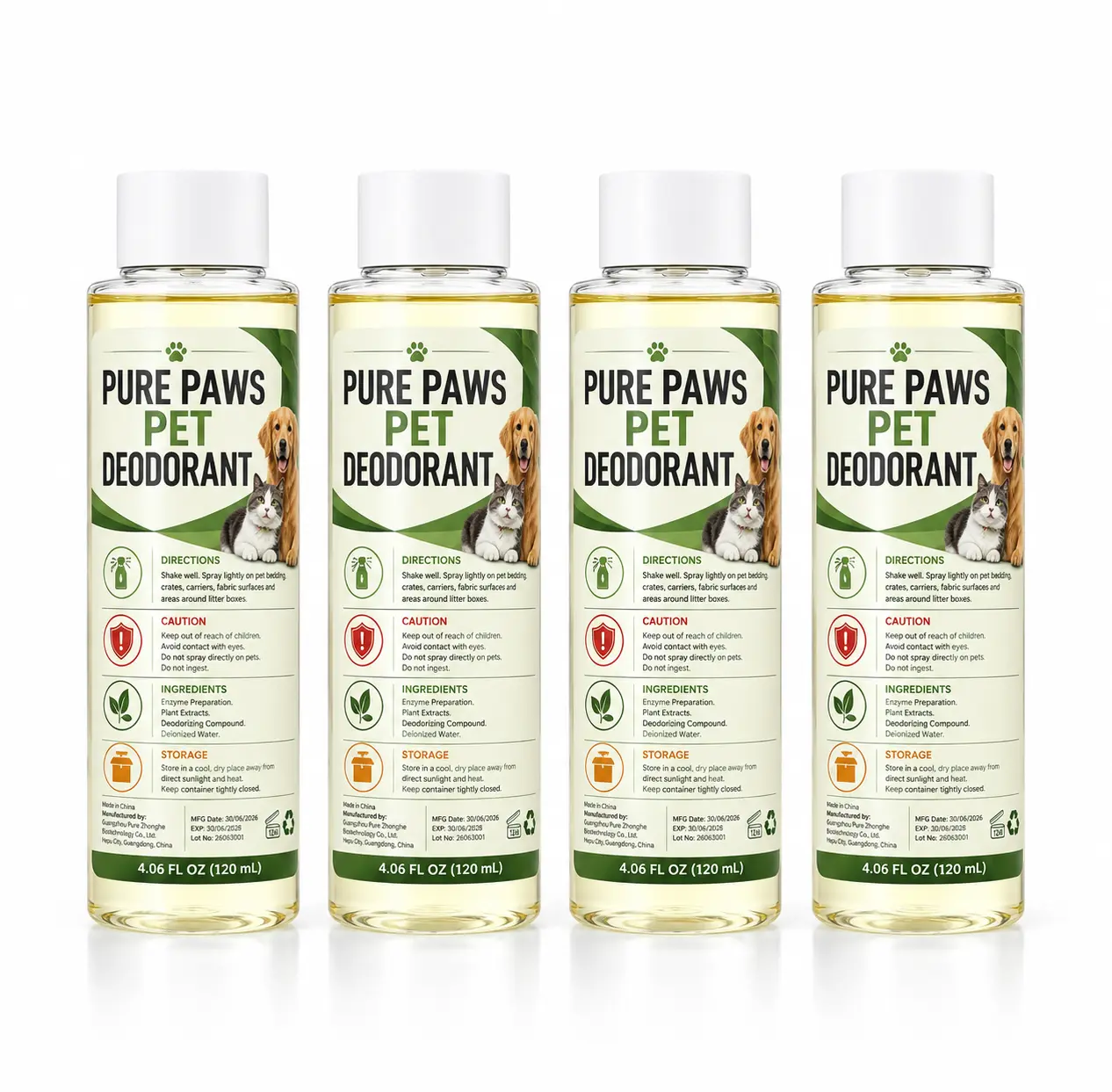 Probiotic Bio-enzyme Deodorizing Spray Deodorant Refill Replacement 120ml x4