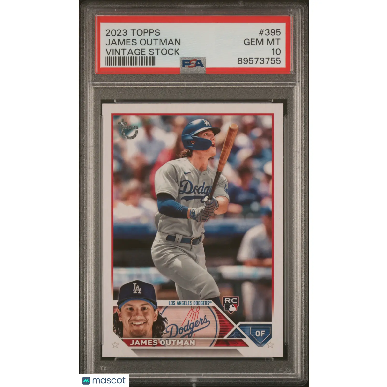 James Outman PSA 2023 Topps Vintage Stock Rookie Card #395 10 89573755