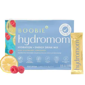 Boobie Hydromom Superfood Electrolyte Drink Mix | Refreshing Energy & Hydration Boost for Mamas | On-The-Go & Travel Essentials for Pregnancy, Lactation, & Beyond, 10 Packets Healthcare Vitamin