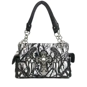 Cross Angel Wings Tree Camouflage Women's Handbag Purse