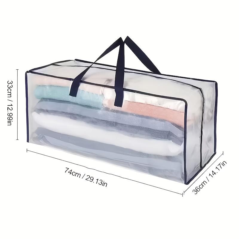 Heavy Duty Clear Storage Bags 3/6pcs - 74x36x33cm Extra Large Moving Boxes with Zipper Handles, Waterproof Clothes Organizer f Heavy Duty Clear Storage Bags 3/6pcs - 74x36x33cm Extra Large Moving Boxes with Zipper Handles, Waterproof Clothes Organizer f