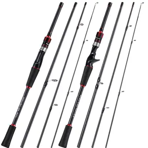 Sougayilang Fishing Rod 2/4 Section Carbon Fiber Composite with EVA Grip, Smooth Transition Fishing Rod, Outdoor Sports Fishing Supplies