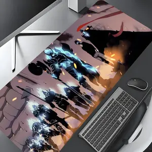 Anime Solo Level Sun Jinwoo Design Mouse Pad, Anime Mousepad, Large Gaming Mouse Pad, Aesthetic Desktop Decoration Protective Pad, Non-slip Rubber Pad
