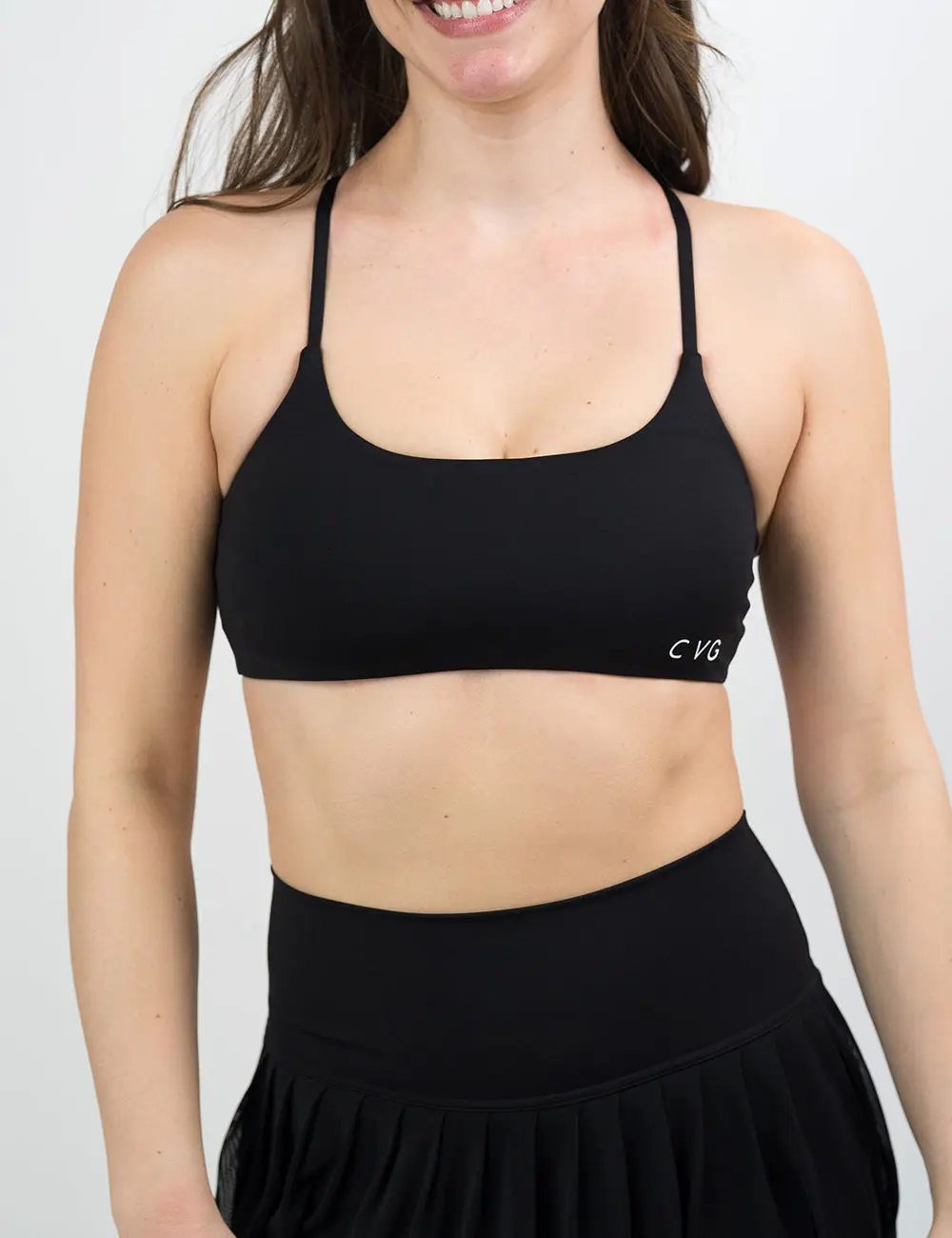 CVG Breezy Bra Black Workout Sports Bra Summer Lightweight Bra Fitness Bra Sportswear Bra Sporty Breathable Bras Solid Sports Bra Training Bra