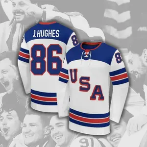 Jack Hughes #86 Hockey Jersey, Personalized 2026 Team USA Hockey Jersey, Custom Name & Number, Personalized Adult Sizes S–5XL | Team USA Hockey Gold Medal Fan Hockey Jersey