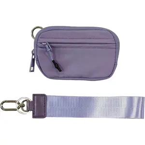 The Iris' Wallet 2nd Gen, 63.6" The Iris Pouch Wristlet, Zippered Card Case With Id Window/Hand strap (purple)