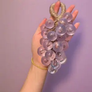 Handmade Crystal Grape-Shape Natural Soap with Hanging Rope - Gentle Moisturizing Cleansing for Bath & Handwashing - Long-Lasting Aroma Ideal for Personal Use & Gifting