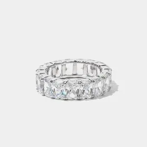 Lexx Silver Radiant Cut Eternity Ring