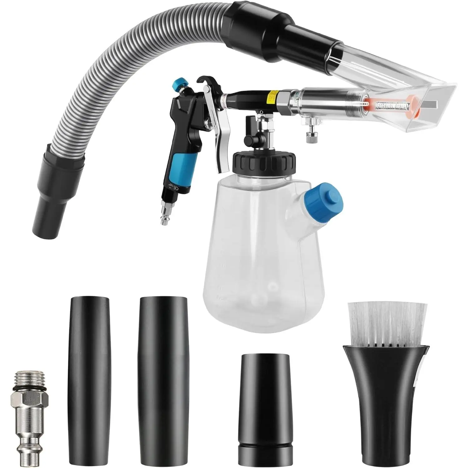 3IN1 Car Cleaning Kit, High Pressure Foam Cleaning Gun, Extractor Vacuum Set, Multi-Purpose Cleaning Gun Detachable Sprinkler Head for Automotive Detailing, Carpet, Upholstery, Surface Cleaning