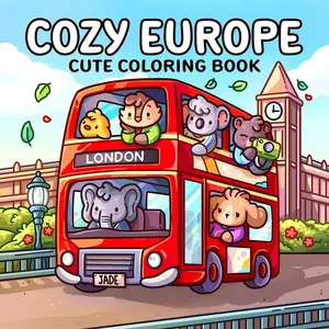 【 Hand drawn must-have 】1pc COZY EUROPE coloring book For Adults And Kids, Bold And Easy, Simple And Big Designs For Relaxat colouring books,Toys suitable for boys and girls, zero foundation drawing to relieve stress coloring book, Christmas gift