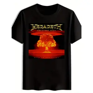 MEGADETH.Rock Band Graphic.Print T-Shirt.Round Neck Short Sleeve T-Shirt.Casual Everyday Top.Men'S Cloth graphic tees men crop tops summer outfits for men summer tops T-Shirt