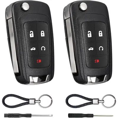 2-Pack Replacement Key Fob Shell Case Cover For Chevy Avalanche & GM Trucks – Fits OUC60270, OUC60221 – 4-Button (Remote Start)