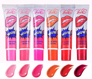 VeniCare Lip Stain Lip Gloss 6 Colors Tattoo Magic Color Peel Off Mask Tint Long-lasting Waterproof with Free rainbowsugar tasty lip gloss VeniCare Hydrating Long-lasting