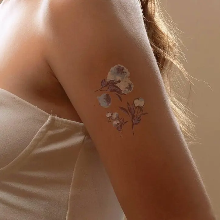 "Peony from Beyond" Inky Inky Watercolor Temporary Tattoo