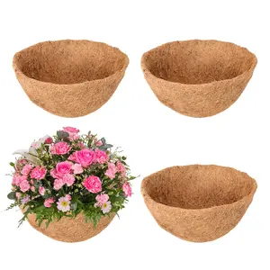Round Coco Liner, Natural Hanging Basket Replacement, Coir Fiber Hanging Basket Liner, Garden Pot & Planter for Home Garden Decoration