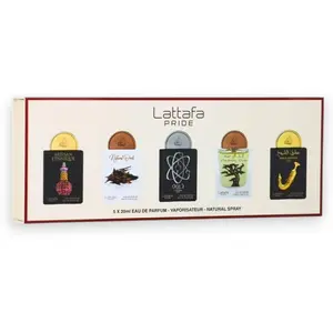 Lattafa Perfumes | Pride Mini Collection | Artisan Ethnique + Natural Oud + Eternal Oud + Ishq Al Shuyukh Gold + Tharwah Silver | Eau De Parfum | 20 ML | Rum - Caramel & Vanilla Notes