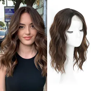 16 Inch Wavy Hair Topper for Women with Thinning Hair Full Coverage Natural Blending Easy to Wear Seamless Fit Hair Pieces for Daily & Party Use