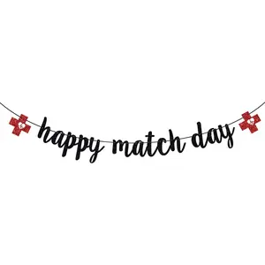 Happy Match Day Banner, Residency Match Day Decorations, Congrats  Matching,  School Graduation Party Decorations, Black Glitter