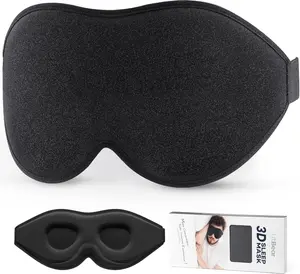 LitBear Sleep Mask for Side Sleeper Women Men, Eye Mask for Sleeping Light Blocking, 3D Contoured Cup Sleeping Mask, Soft Breathable Sleep Eye Mask with Adjustable Elastic Strap for Travel