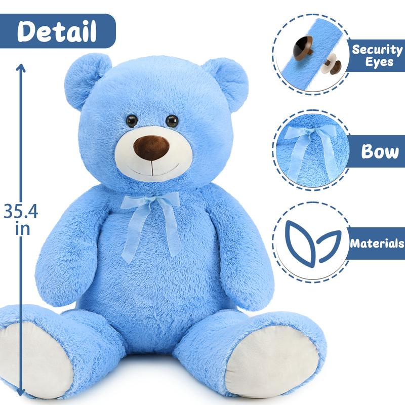 MaoGoLan 51" Giant Teddy Bear Stuffed Animal, Big Teddy Bear for Girlfriend, Kids and Friends, Large Teddy Bear for Birthday, Valentine's Day and Christmas (Blue)