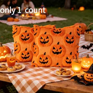 Halloween Pumpkin Pillow Jack O Lantern Plush Throw Pillow Fuzzy 3D Orange Cushion for Fall Home Decor Aesthetic Spooky Season Room Decor Cute Halloween Gift for Her TikTok Finds 2024 Cozy Autumn Bedding (1 pc)