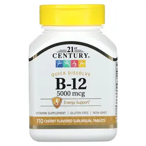 21st Century Vitamin B-12, Cherry, 5,000 mcg, 110 Sublingual Tablets