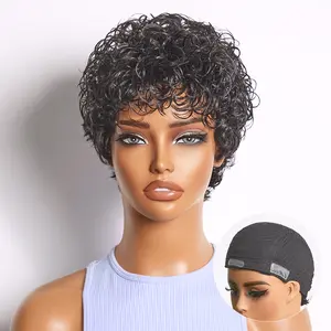 【LIVE】Throw On & Go Natural Black Big Curly Glueless Short Wig Ultra Comfort Cotton Cap Hair Loss Friendly Wig
