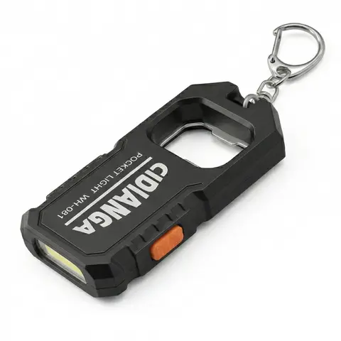 Sturdy Stainless Steel LED Lighting Beer Can Opener Keychain - 1-Size Compact Multi-Use Handheld Bar Utensil, Bright Lights, Portable Handle for Outdoor Camping, Cool Gift for Men