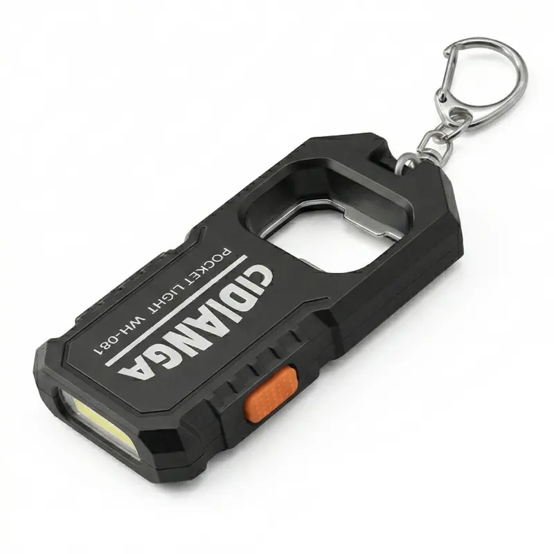 Sturdy Stainless Steel LED Lighting Beer Can Opener Keychain - 1-Size Compact Multi-Use Handheld Bar Utensil, Bright Lights, Portable Handle for Outdoor Camping, Cool Gift for Men