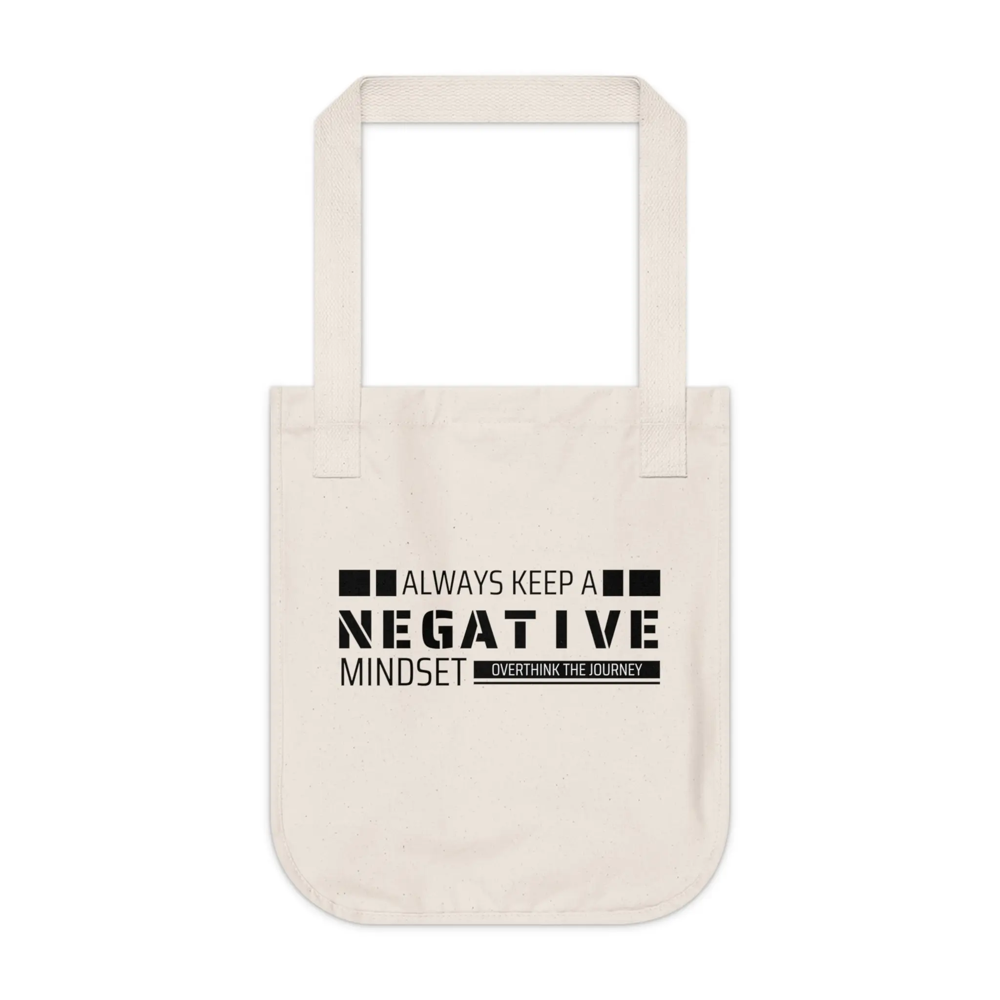 Always Keep A Negative Mindset Tote Bag – Overthink Journey Anxiety Humor Canvas Bag
