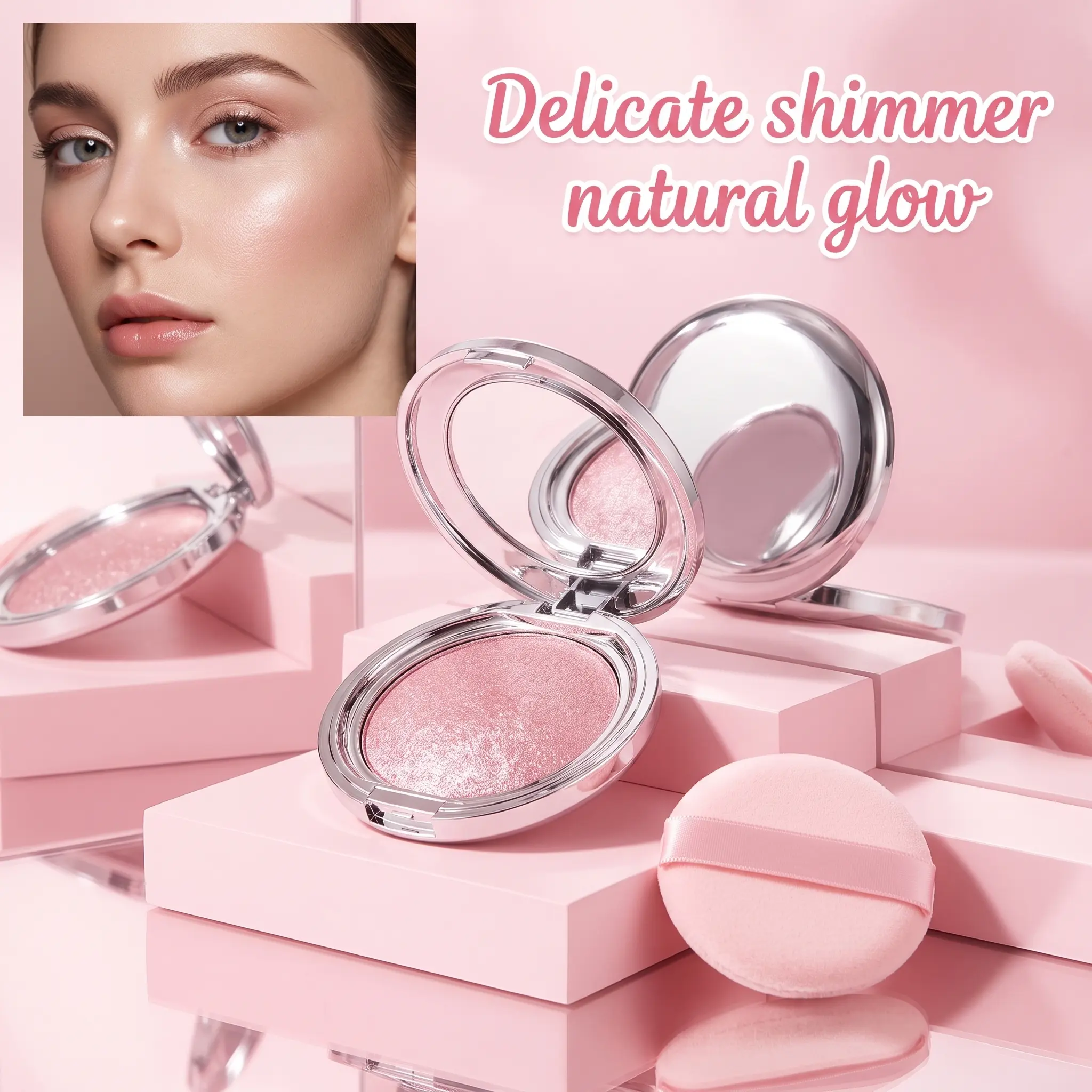 Cream Face Highlighter, Dewy Luminous Glow Cream Highlight, Smooth Blendable Buildable Lightweight Highlighter for Natural Radiant Skin