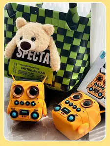 Cartoon Mini Bluetooth Speaker Cute Robot Portable Small Wireless Bluetooth Speaker with Loud Volume Bluetooth 5.0  <IP65 Waterproof Speaker> with Lanyard for Home Camping Beach Outdoor