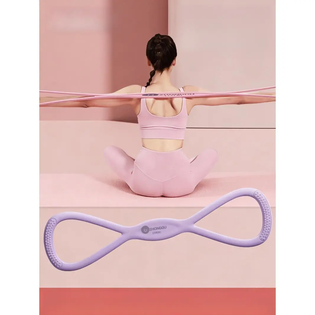 3 Pack Figure 8 Silicone Resistance Bands Set for Women 15LB-35LB, High Elastic 8-Shaped Pull Rope Yoga Stretch Straps, Portable Home Gym Workout Accessories for Arm Back Shoulder Chest Upper Body Strength Training Daily Sports Exercise