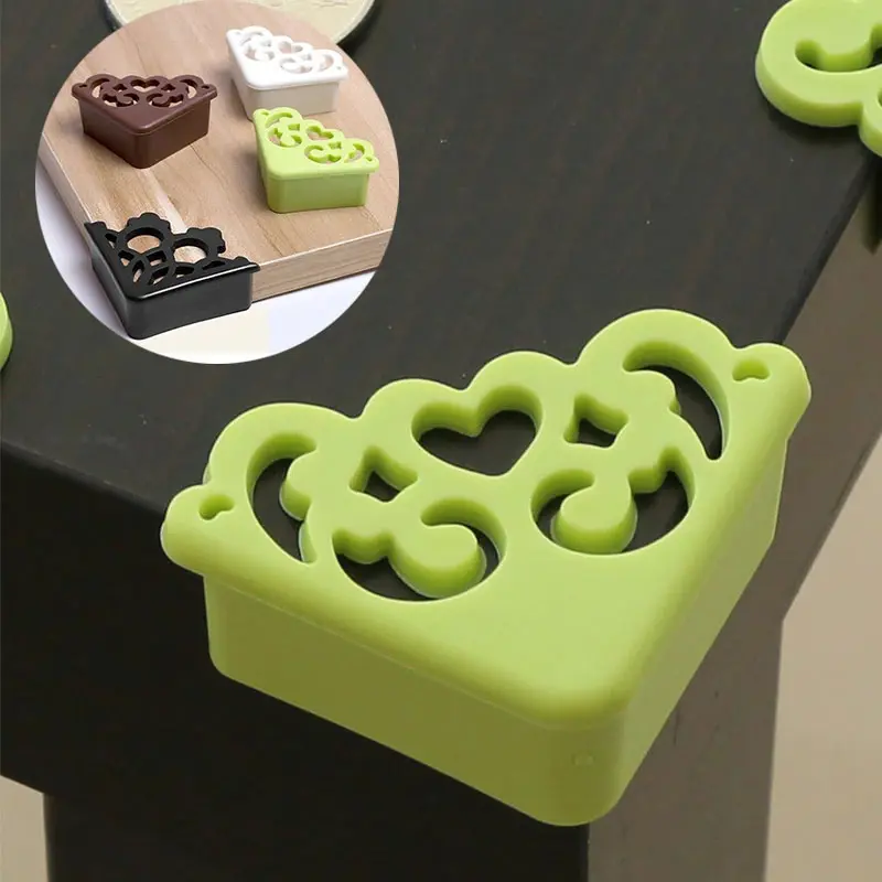 8pcs Silicone Corner Guards, Corner Protectors with Hollow Flower Design for Hard Floor Protection on Desks and Cabinet Corners, Cabinet Edge Guard, Desk Safety, Transparent Protector, Edge Protector, Safety Corner Cover, Furniture Care, Pet Owners