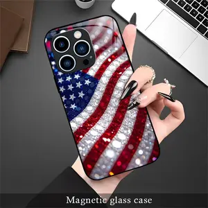 July 4th Patriotic American Flag Dual-Layer Case for iPhone 17/16/15/14/13/12 Pro Max | MagSafe Heavy-Duty Silicone Shockproof Cover — 975