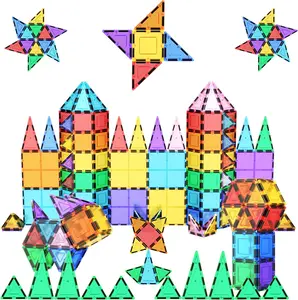 78pcs magnetic tile toys,puzzle toys, magnetic puzzle building set , Boys and girls gifts set