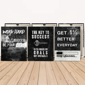 Wooden Framed Canvas Painting, 3 Counts/set Modern Artwork, Fashion Inspirational Poster, Exquisite Inspirational Decoration, Perfect Living Room Decor, Modern Home Decor