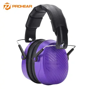 PROHEAR EM019 28dB Noise Reduction Safety Earmuffs hearing Lightweight Foldable ABS Construction Adjustable Sliders for Mowing Compact Power Tools Hard Hat