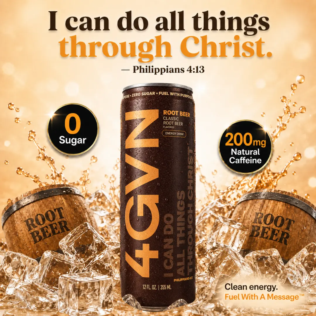 4GVN Soda Root Beer Sports Energy Drink - 0 Sugar, 200mg Caffeine, Carbonated Beverage for Active Individuals